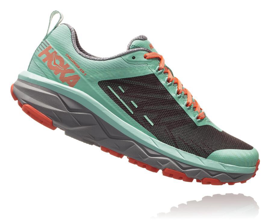 Hoka One One Womens Trail Shoes - Challenger ATR 5 - Green/Black - AZMR87514